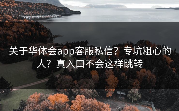 关于华体会app客服私信？专坑粗心的人？真入口不会这样跳转